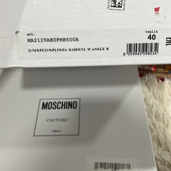 MOSCHINO  Black Wedge Ankle Boots - Picture 10 of 13